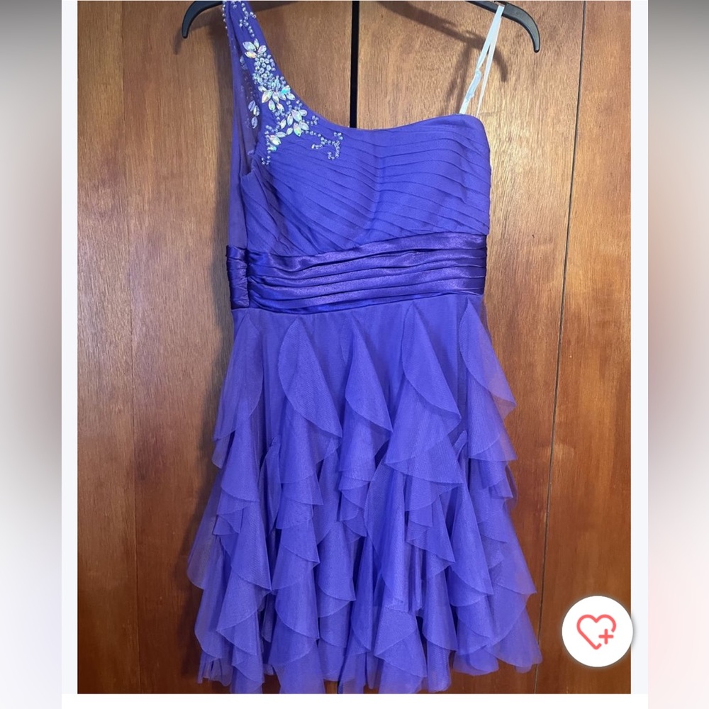 Purple Size 5/6 short one shoulder dress by Debs